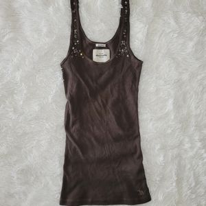 Vintage Y2k brown Abercrombie and Fitch tank top